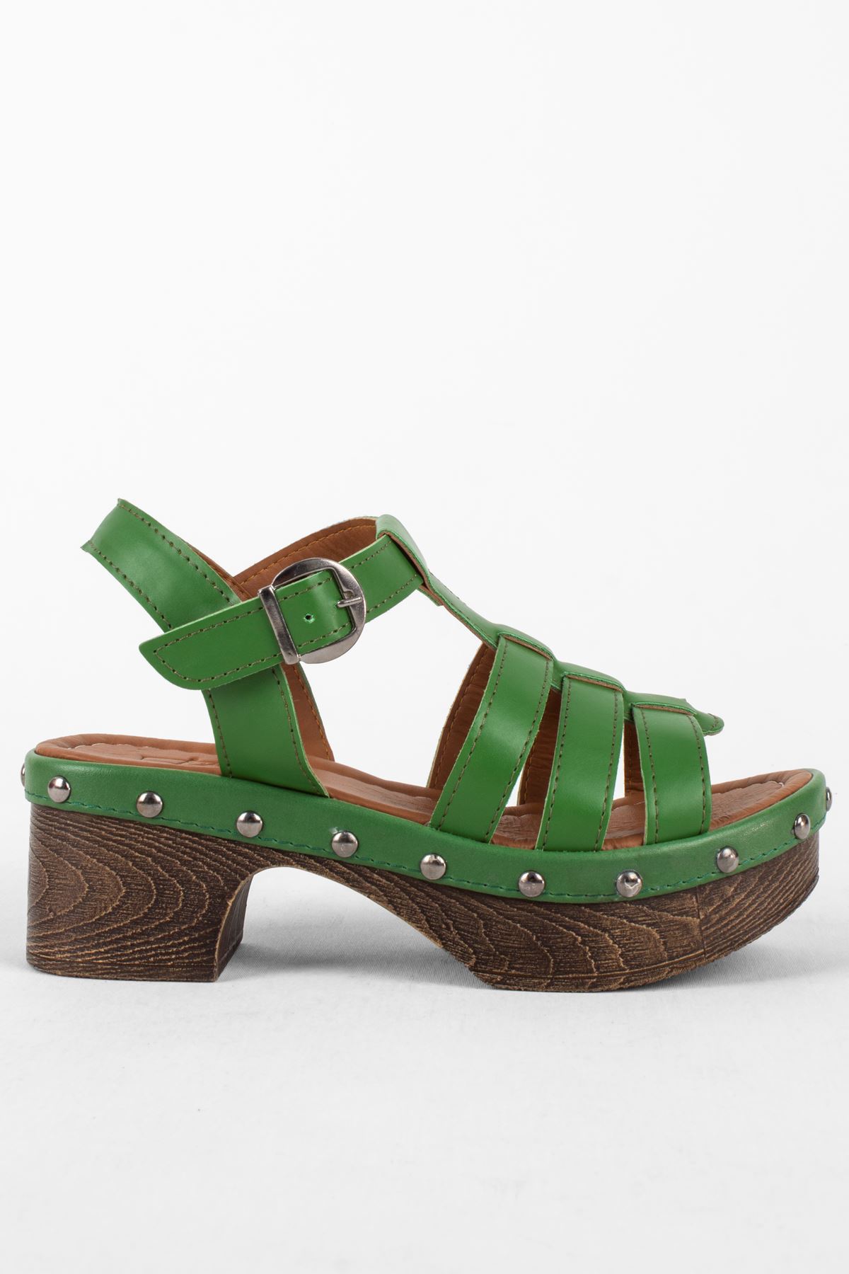 Daisy Kadın Takunya Topuklu Sandalet-Yeşil