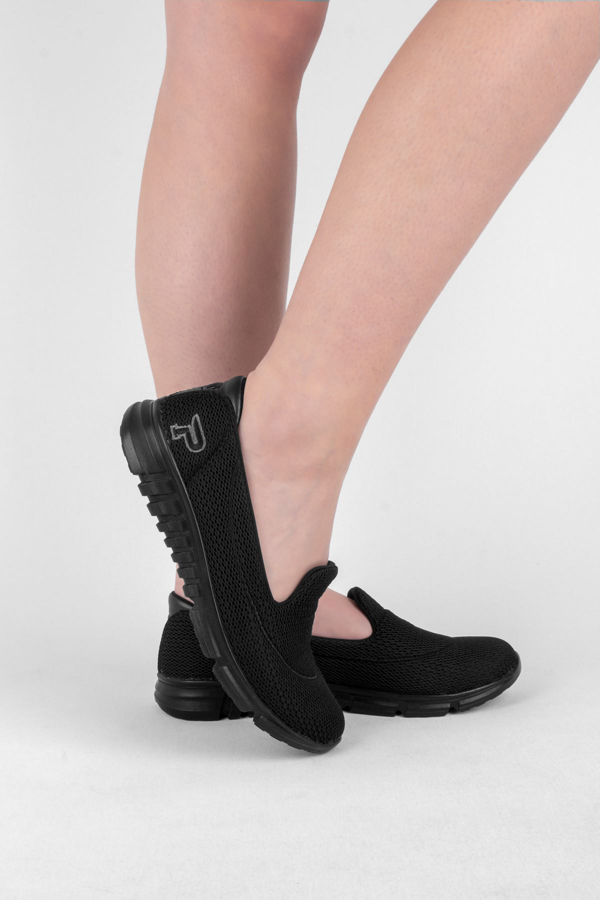 Suvern Kadın Triko Rahat Spor Ayakkabı-siyah