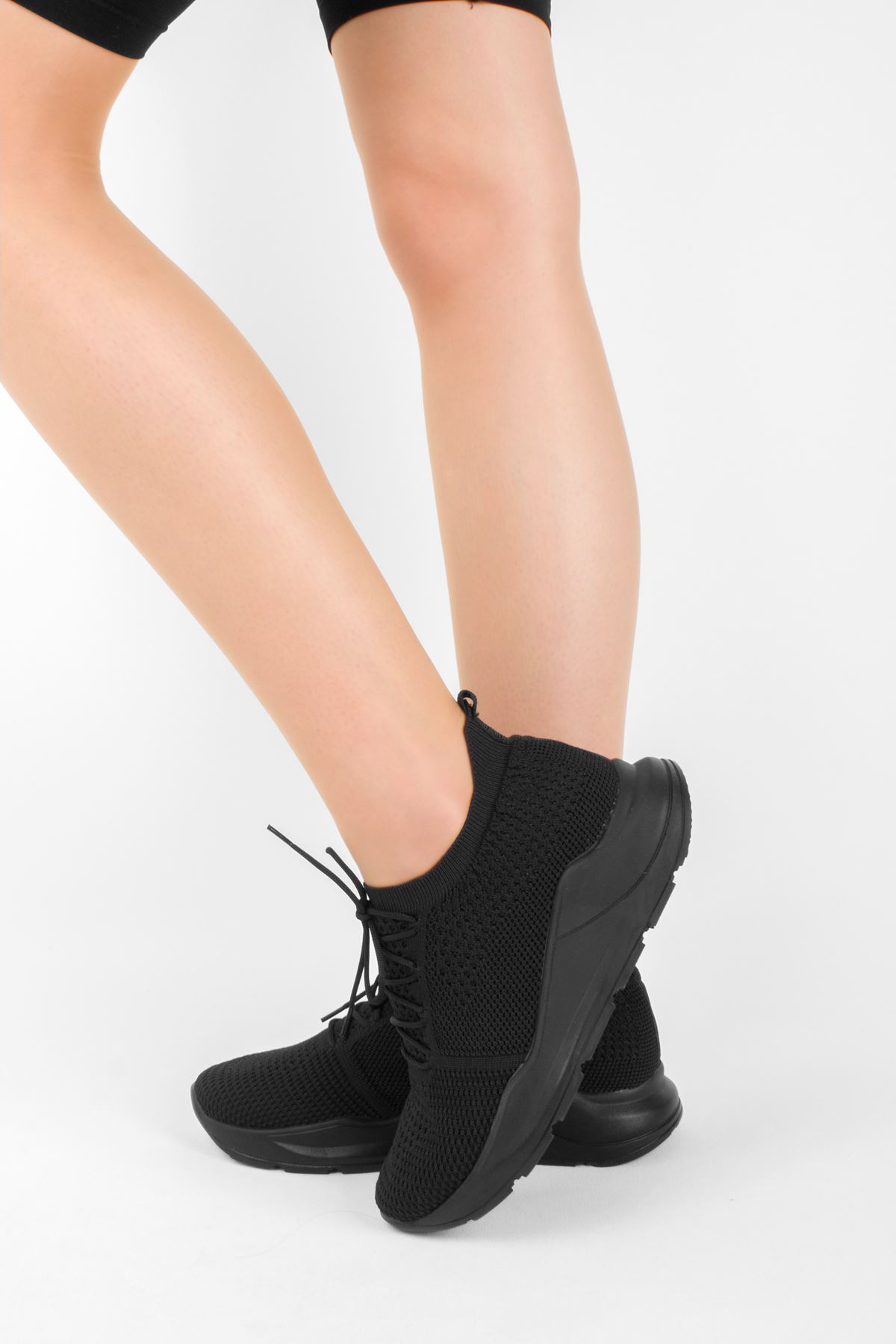Aria Kadın Triko Spor Ayakkabı-siyah