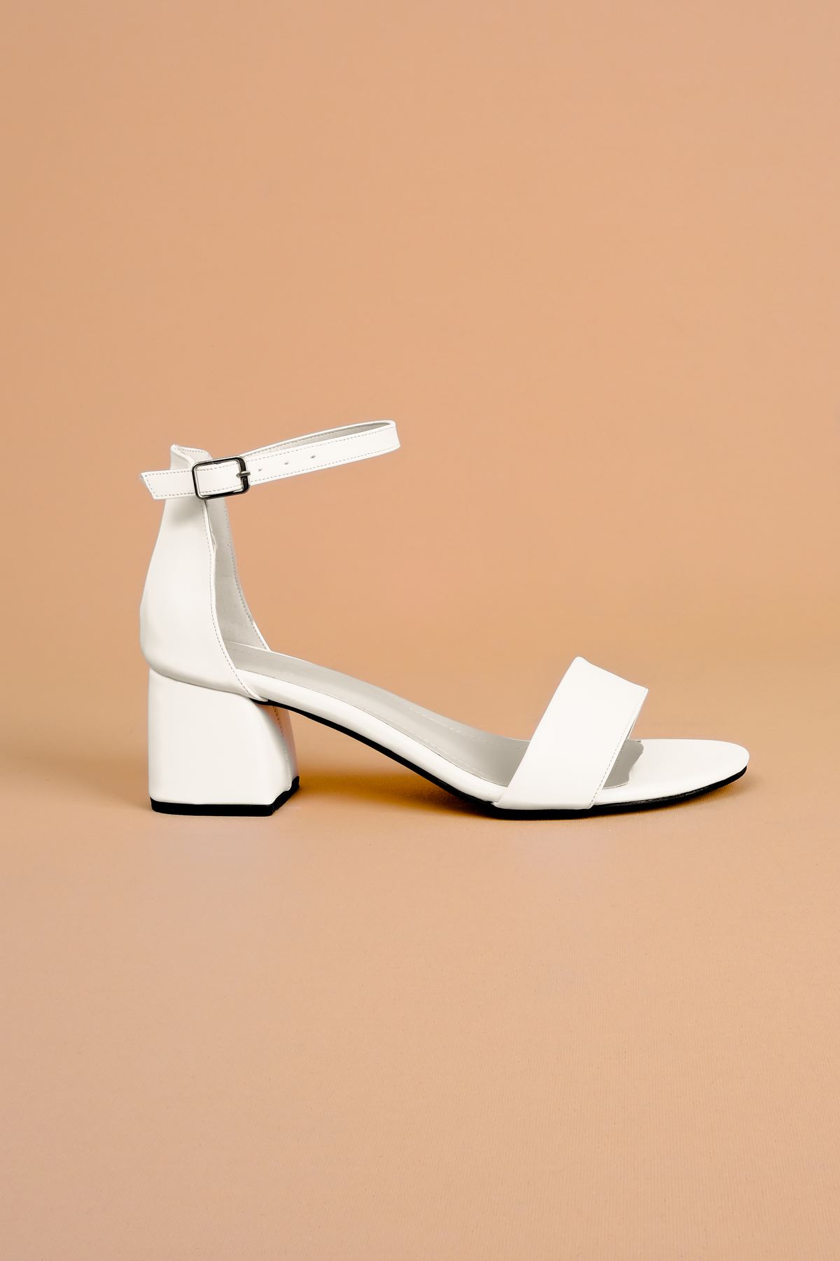 Thayer Kadın Topuklu Ayakkabı Tek Bant-beyaz