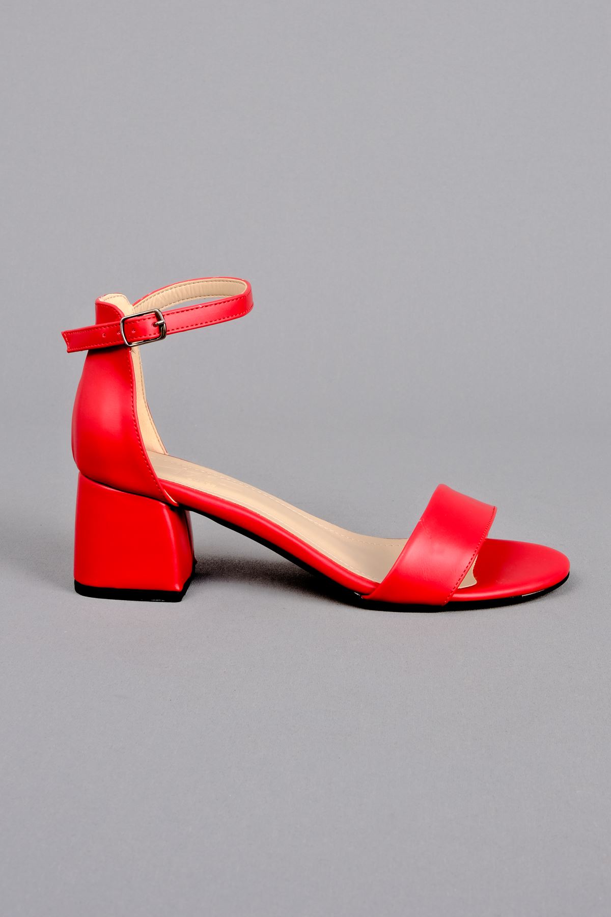 Thayer Kadın Topuklu Ayakkabı Tek Bant-Kırmızı
