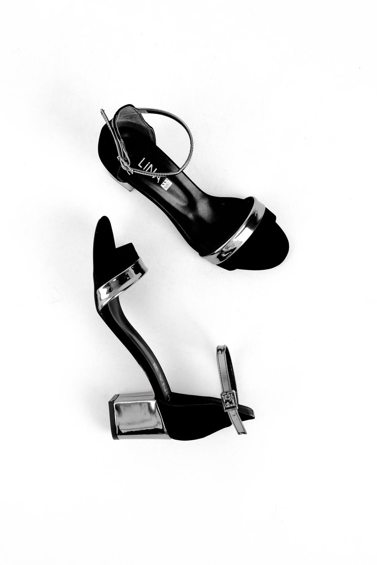 Josef Kadın Topuğu Gümüş Detaylı Topuklu Ayakkabı-S.Siyah