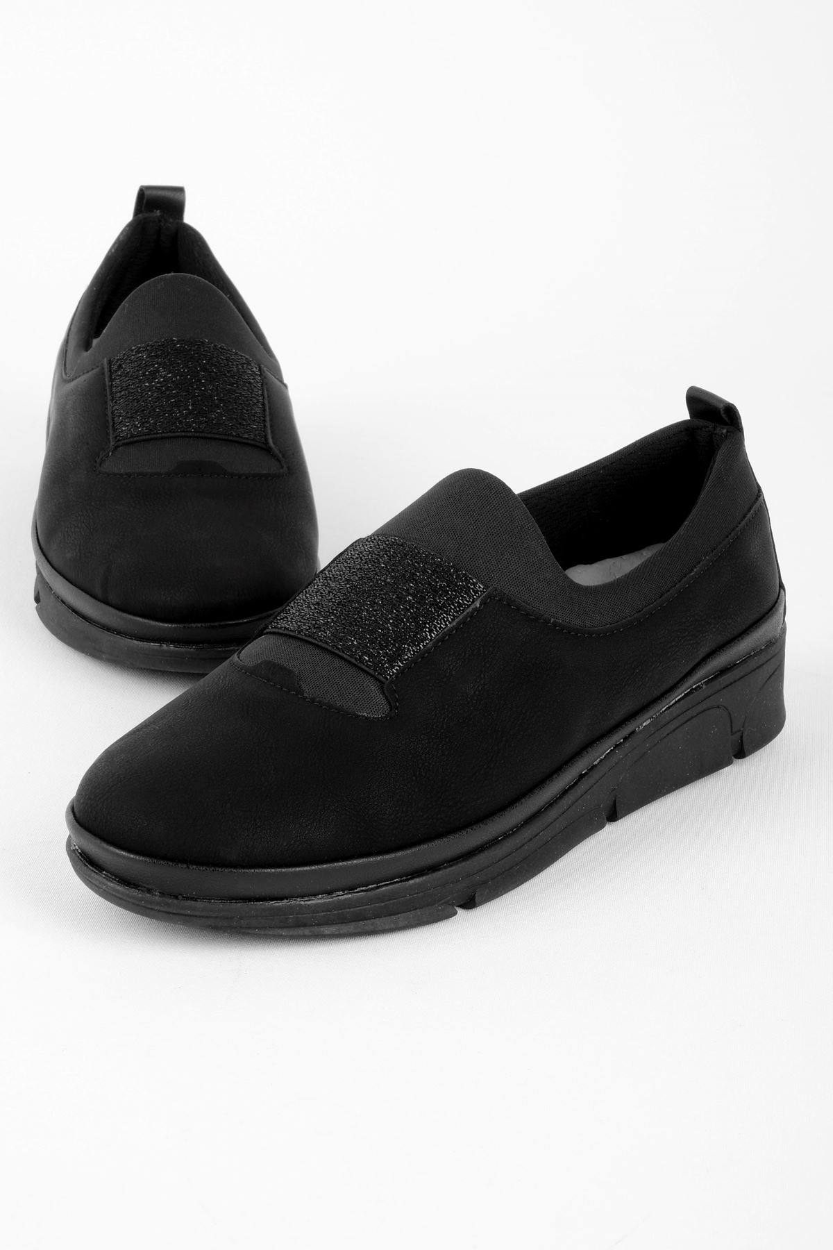 Corla Kadın Günlük Ayakkabı Sim Detaylı-siyah