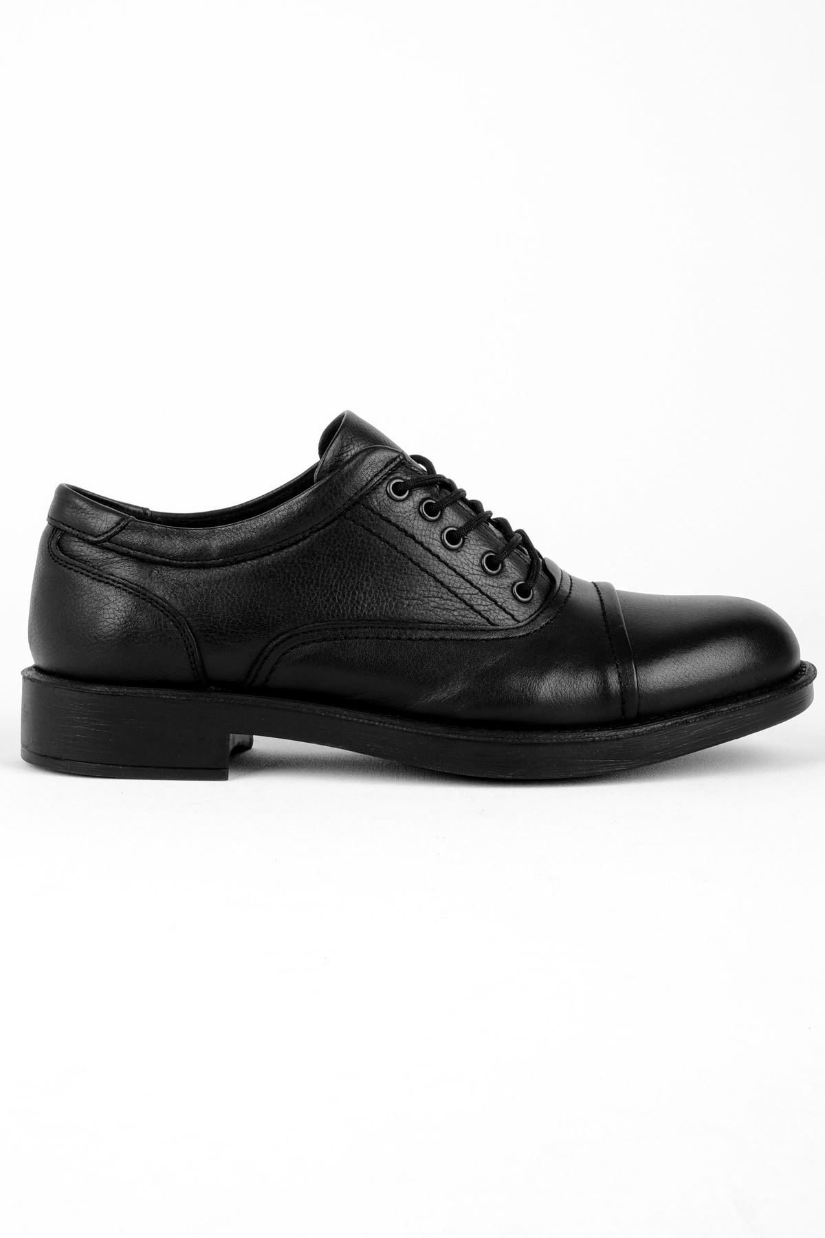 Ellen Erkek Hakiki Deri Bağcıklı Ayakkabı-siyah