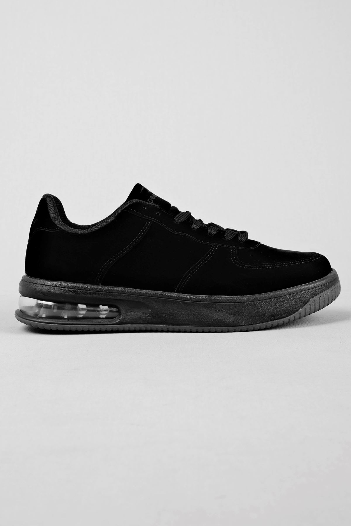Aidan Erkek Topuğu Şeffaf Detaylı Spor Ayakkabı-S.Siyah