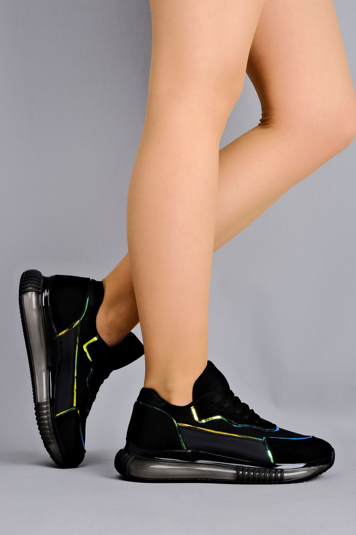 Lunka Kadın Spor Ayakkabı-siyah