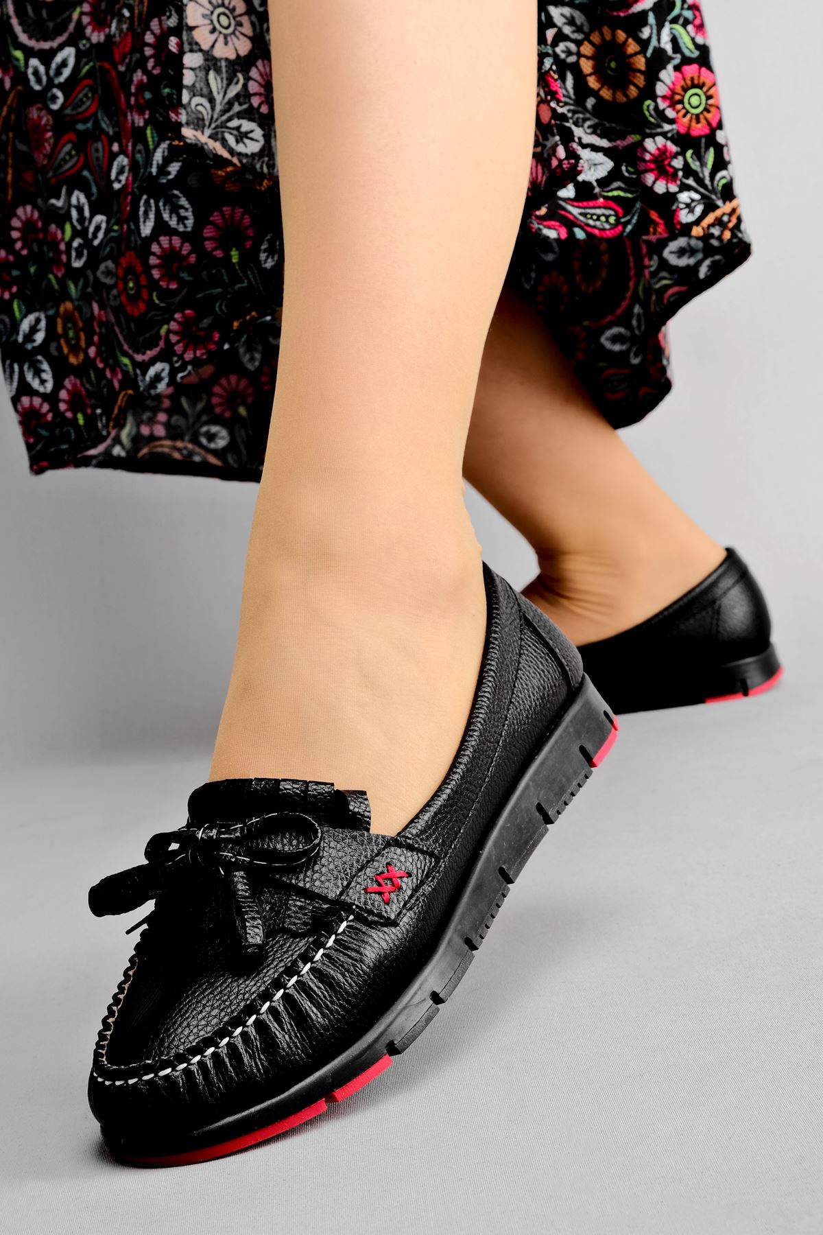 Sheer Kadın Fiyonk Detaylı Günlük Ayakkabı-siyah