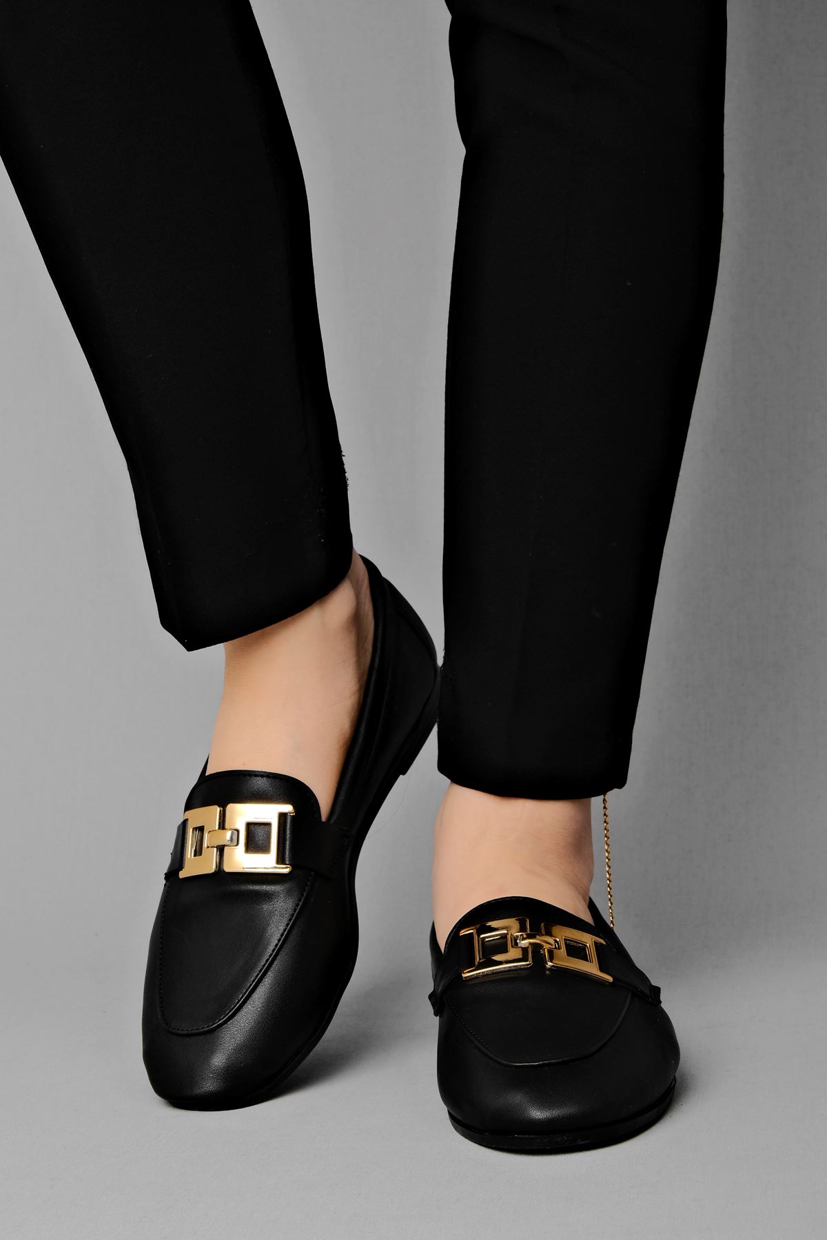 Benoda Kadın Babet Gold Tokalı-siyah - Kadın Ayakkabının Tek Adresi -  Lalshoes