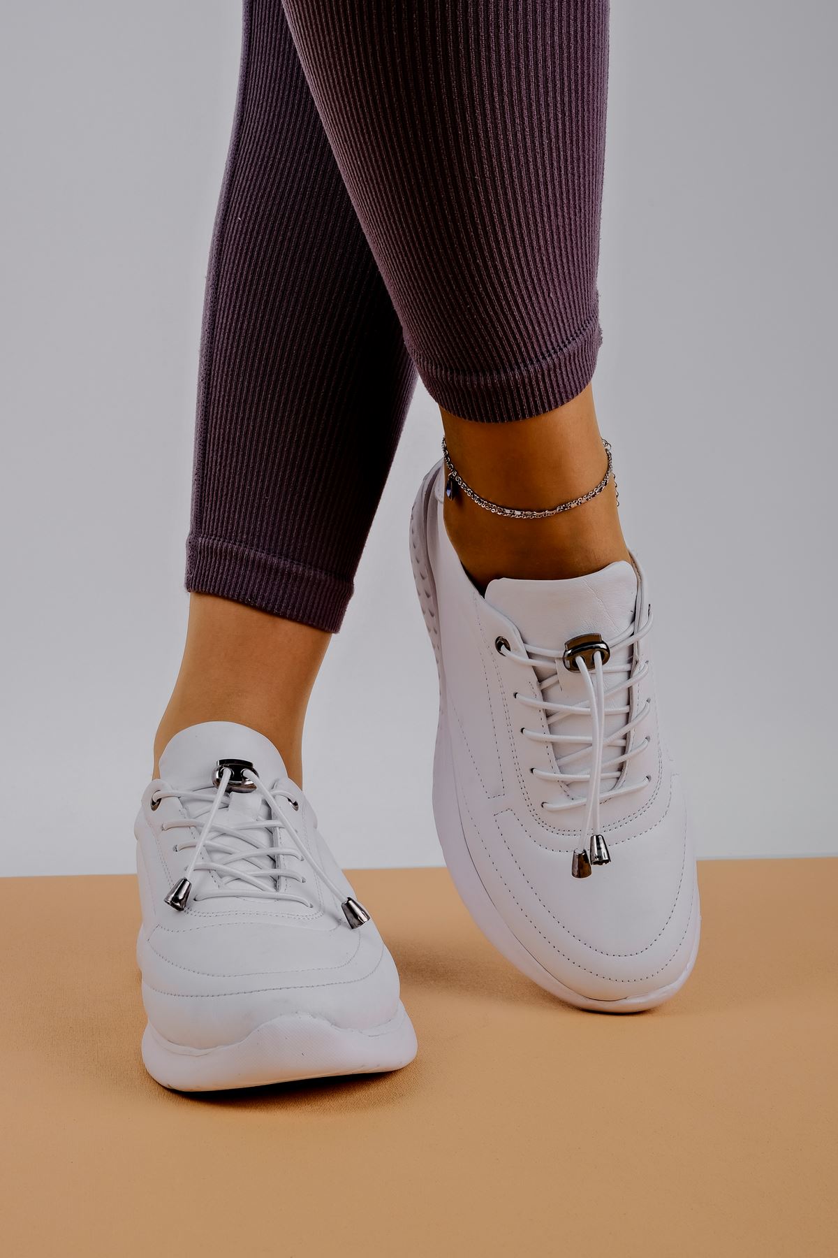 Opal Kadın Spor Ayakkabı Hakiki Deri-beyaz