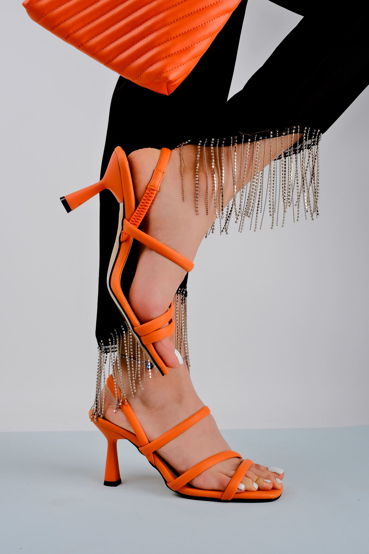 Parilla Kadın Topuklu Ayakkabı Bantlı-turuncu