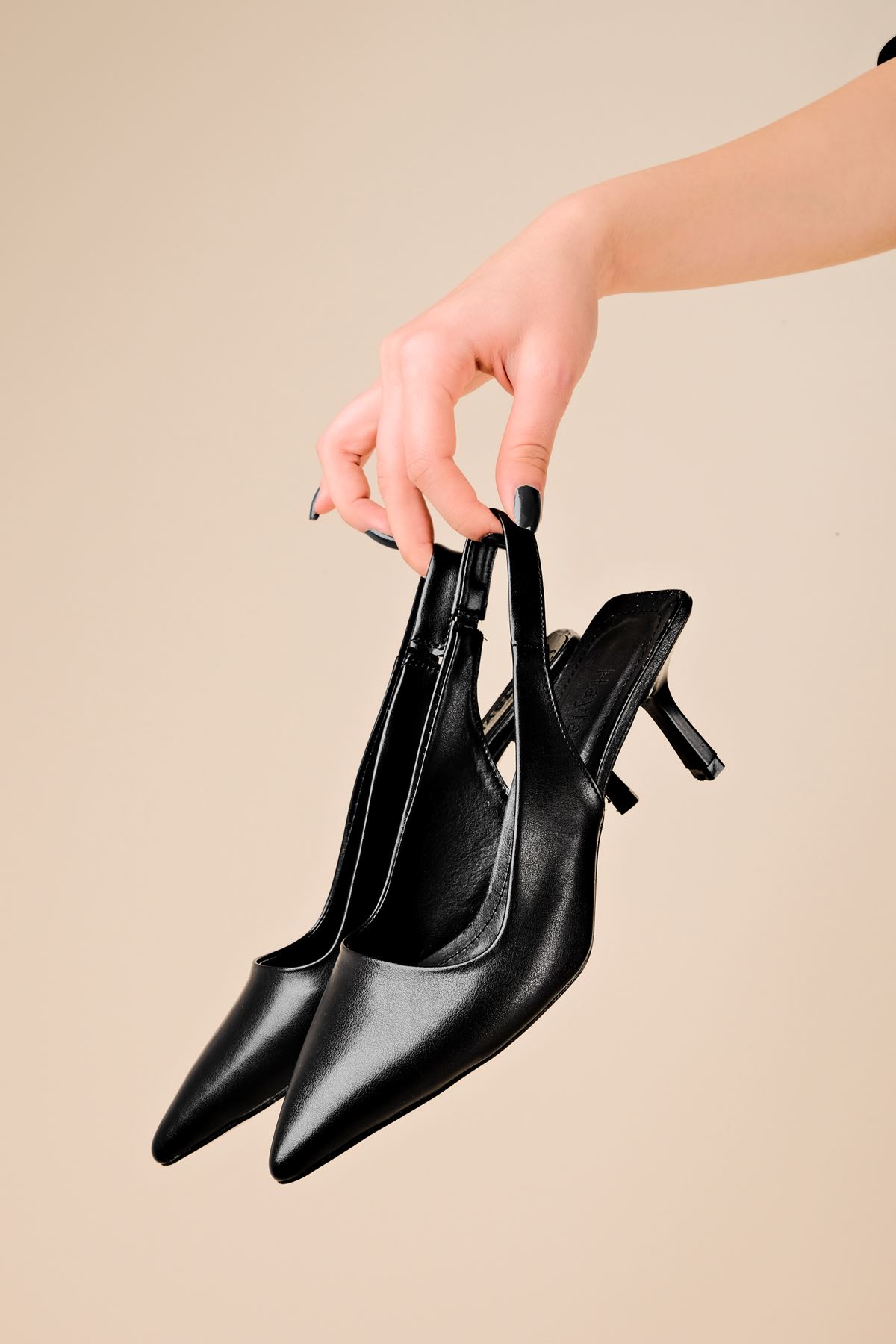 Bridget Kadın Topuklu Ayakkabı Arkası Açık-siyah