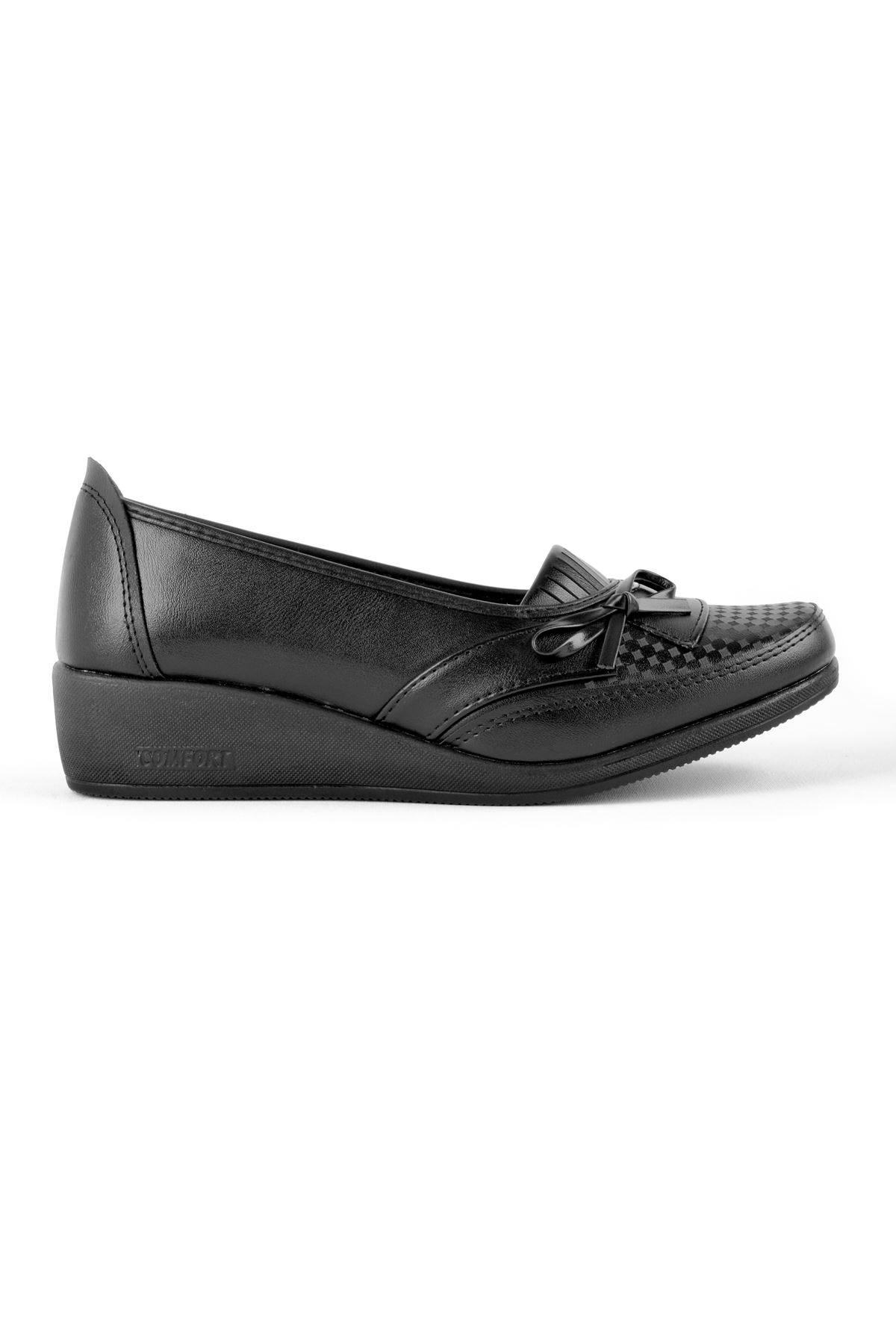 Ayzen Kadın Ayakkabı Kurdela Detaylı-siyah