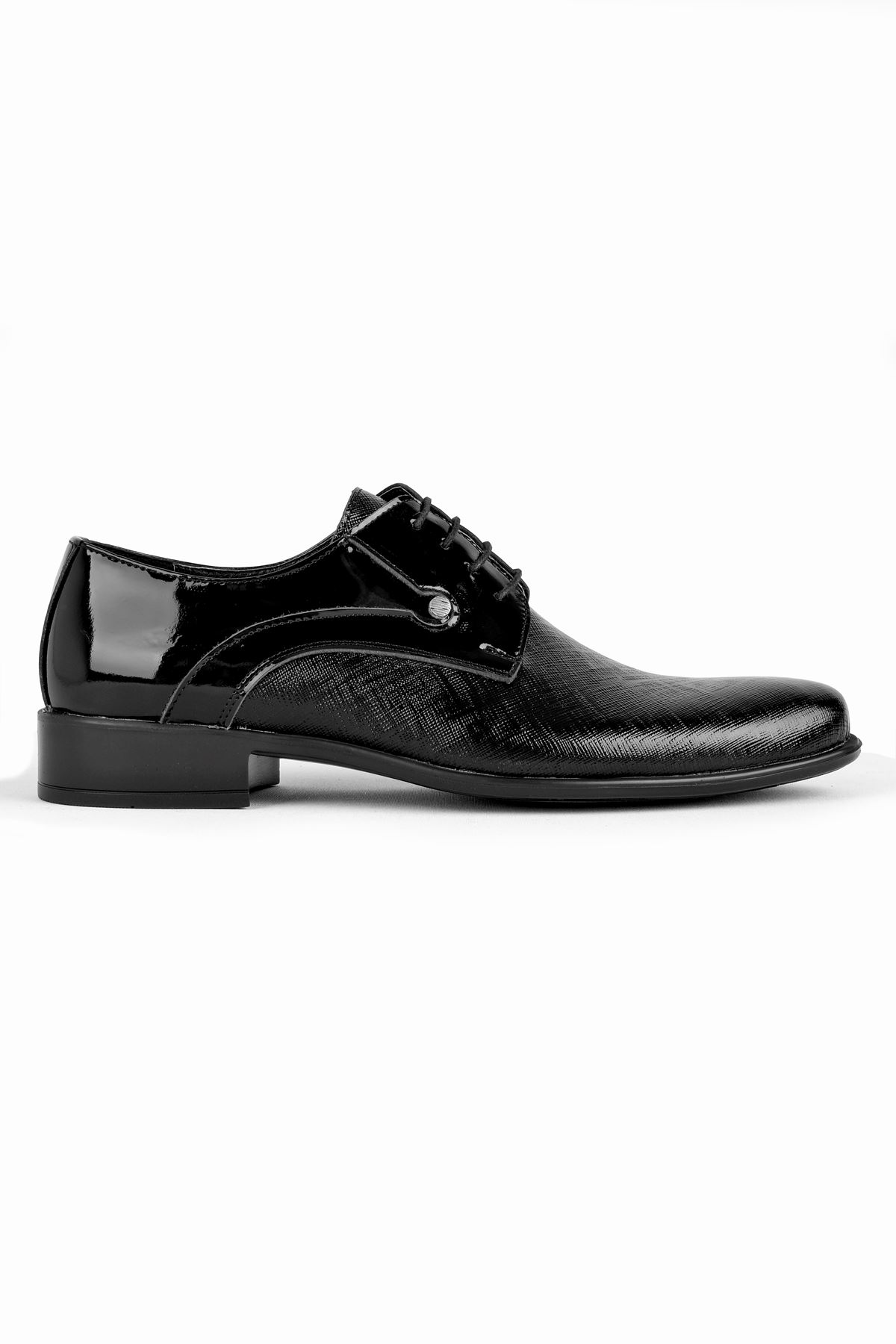 Lonut Erkek Hakiki Deri  Rugan Damat Ayakkabı-siyah
