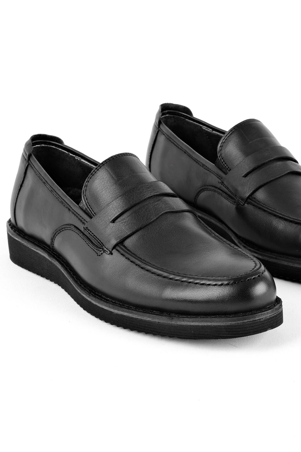 James Erkek Hakiki Deri Ayakkabı Klasik-siyah