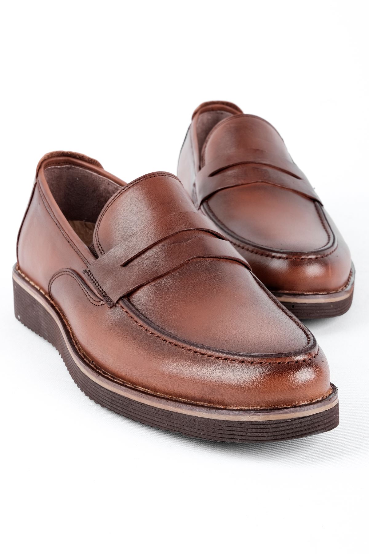 James Erkek Hakiki Deri Ayakkabı Klasik-Kahverengi
