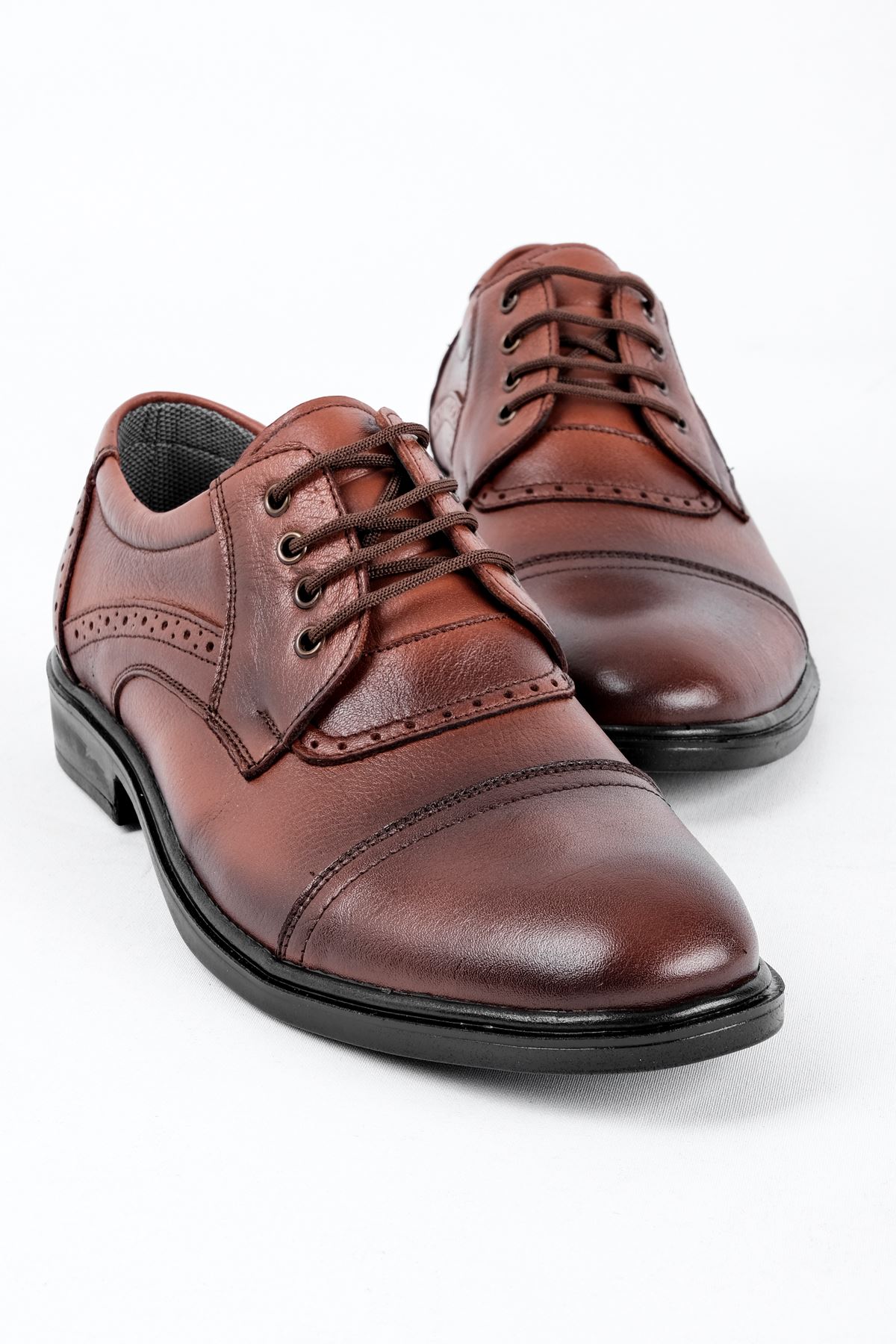 Vitela Erkek Hakiki Deri Ayakkabı Klasik-Kahverengi