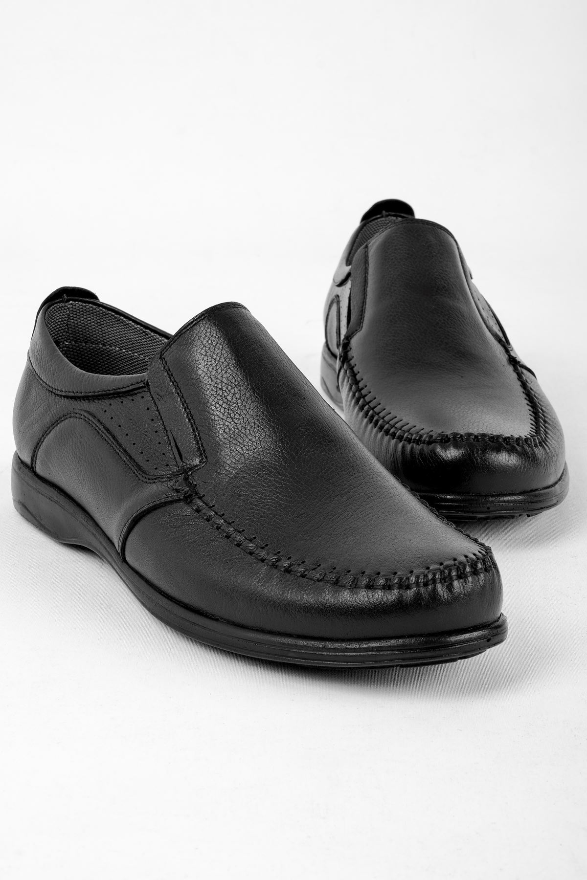 Alexix Erkek Hakiki Deri Ayakkabı-siyah