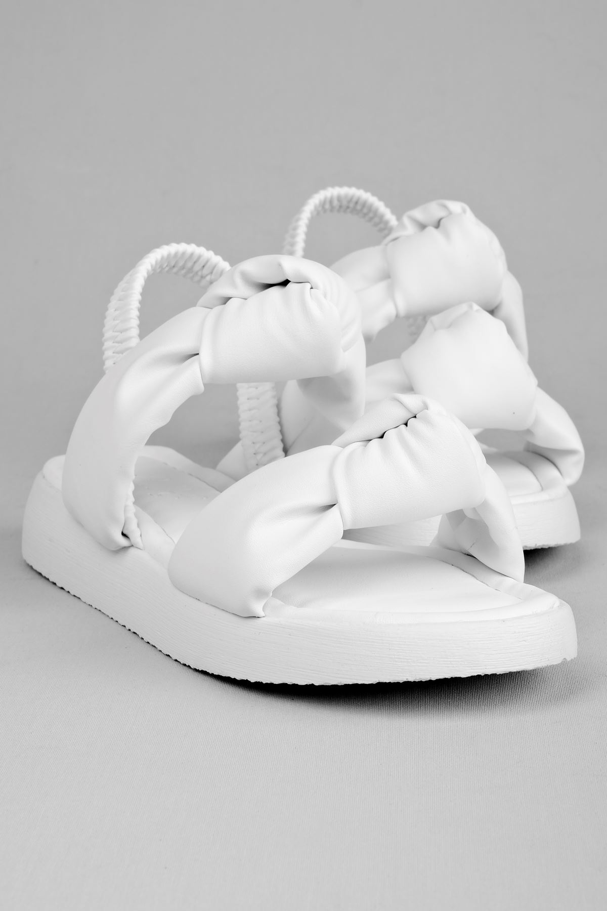 Contes Kadın Sandalet Düğüm Detaylı-beyaz