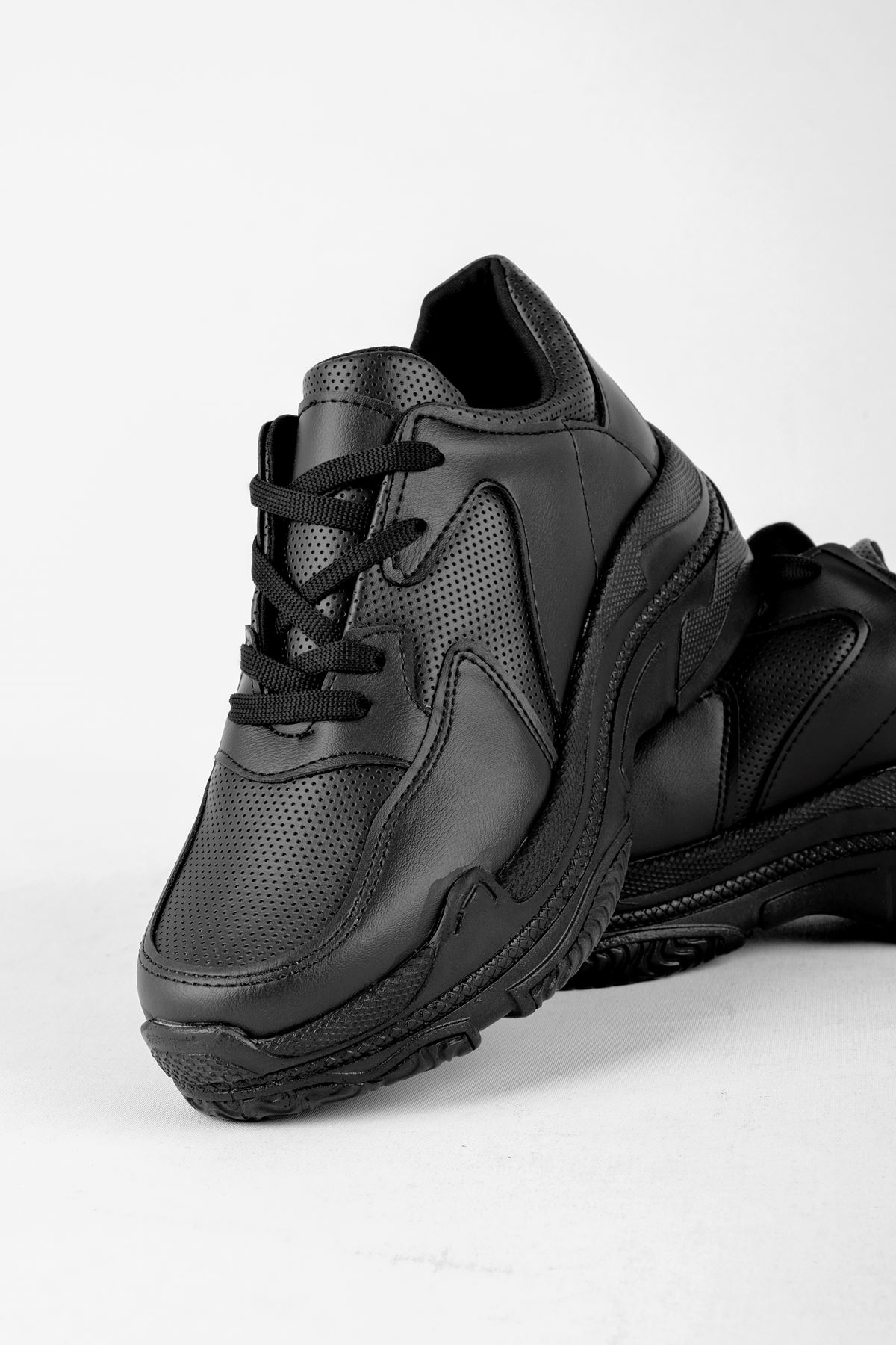 Dahlia Kadın Spor Ayakkabı Yüksek Taban-siyah