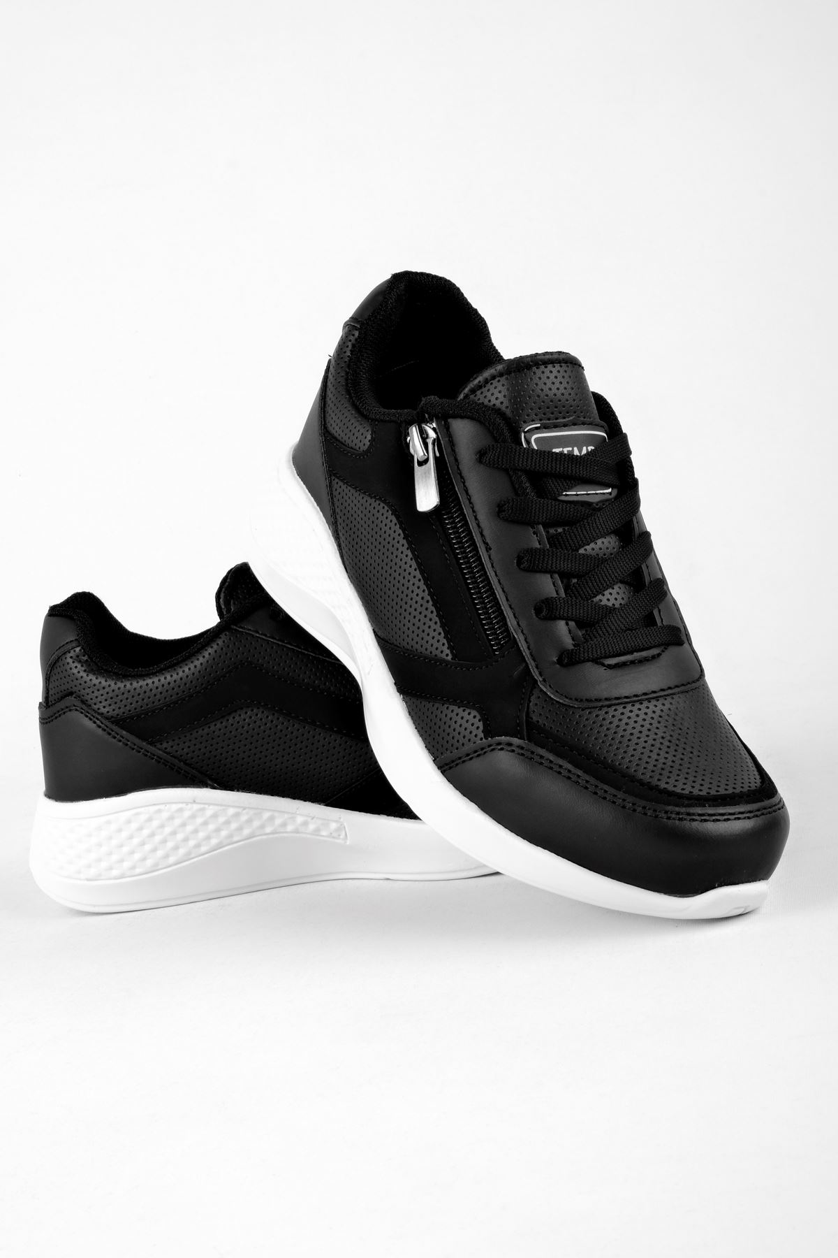 Porte Kadın Fermuar Detaylı Spor Ayakkabı-siyah