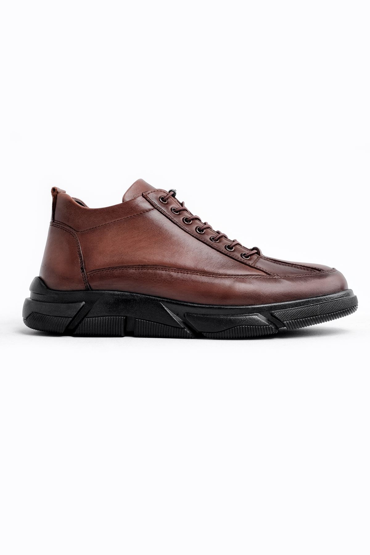 Henric Erkek Hakiki Deri Klasik Ayakkabı Bağcıklı-Kahverengi