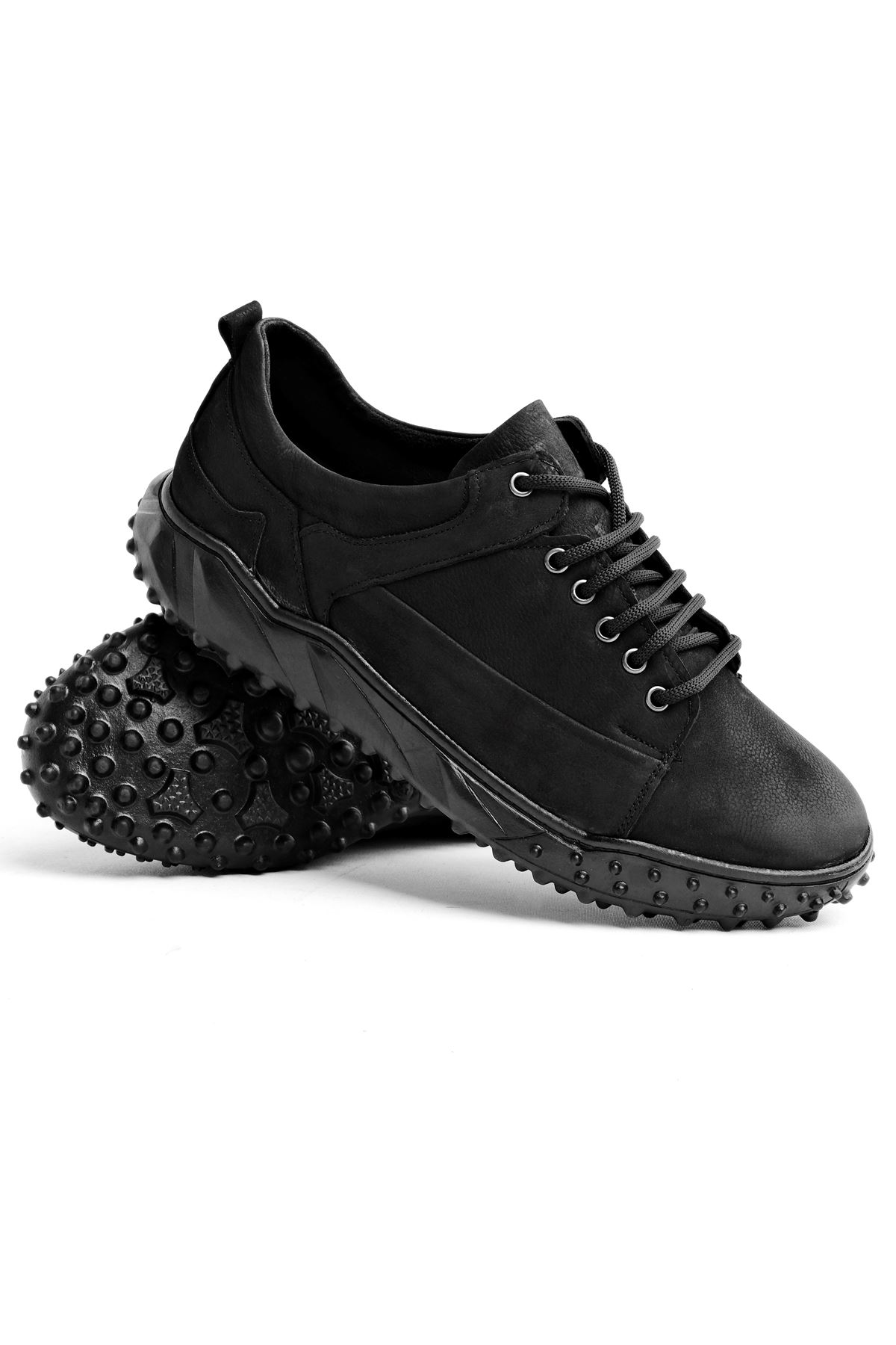 Harıs Erkek Hakiki Deri Bağcıklı Günlük ayakkabı-siyah