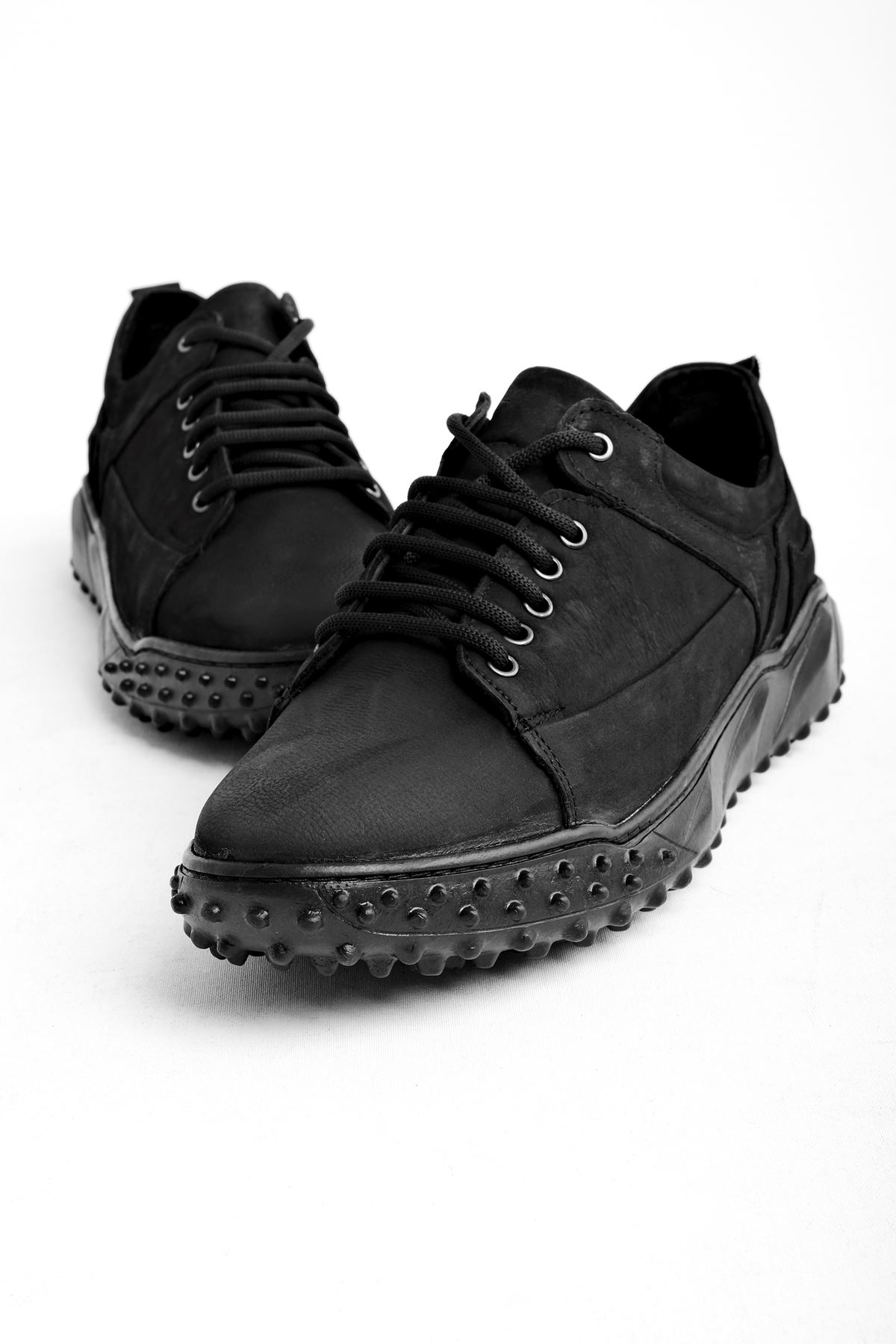 Harıs Erkek Hakiki Deri Bağcıklı Günlük ayakkabı-siyah