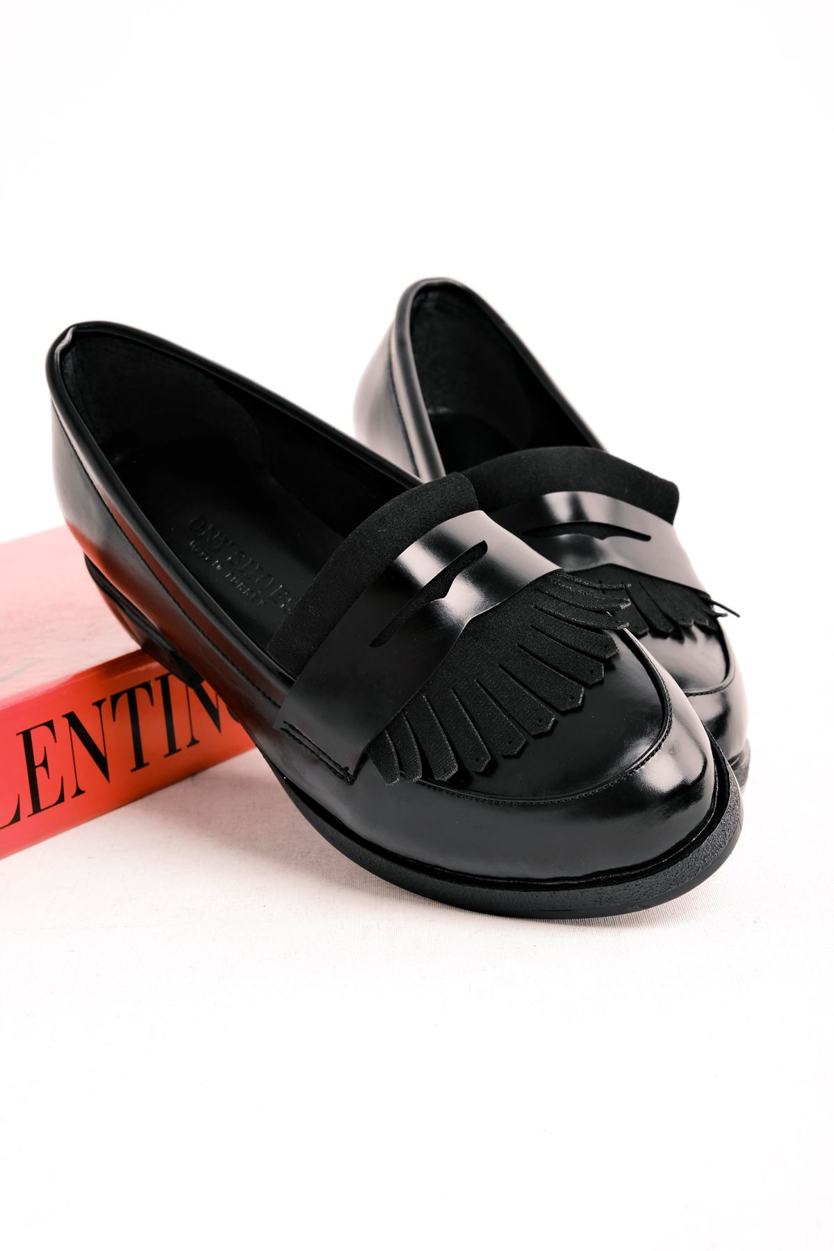Flanel Kadın Günlük Ayakkabı Oxford Süet Detaylı-siyah