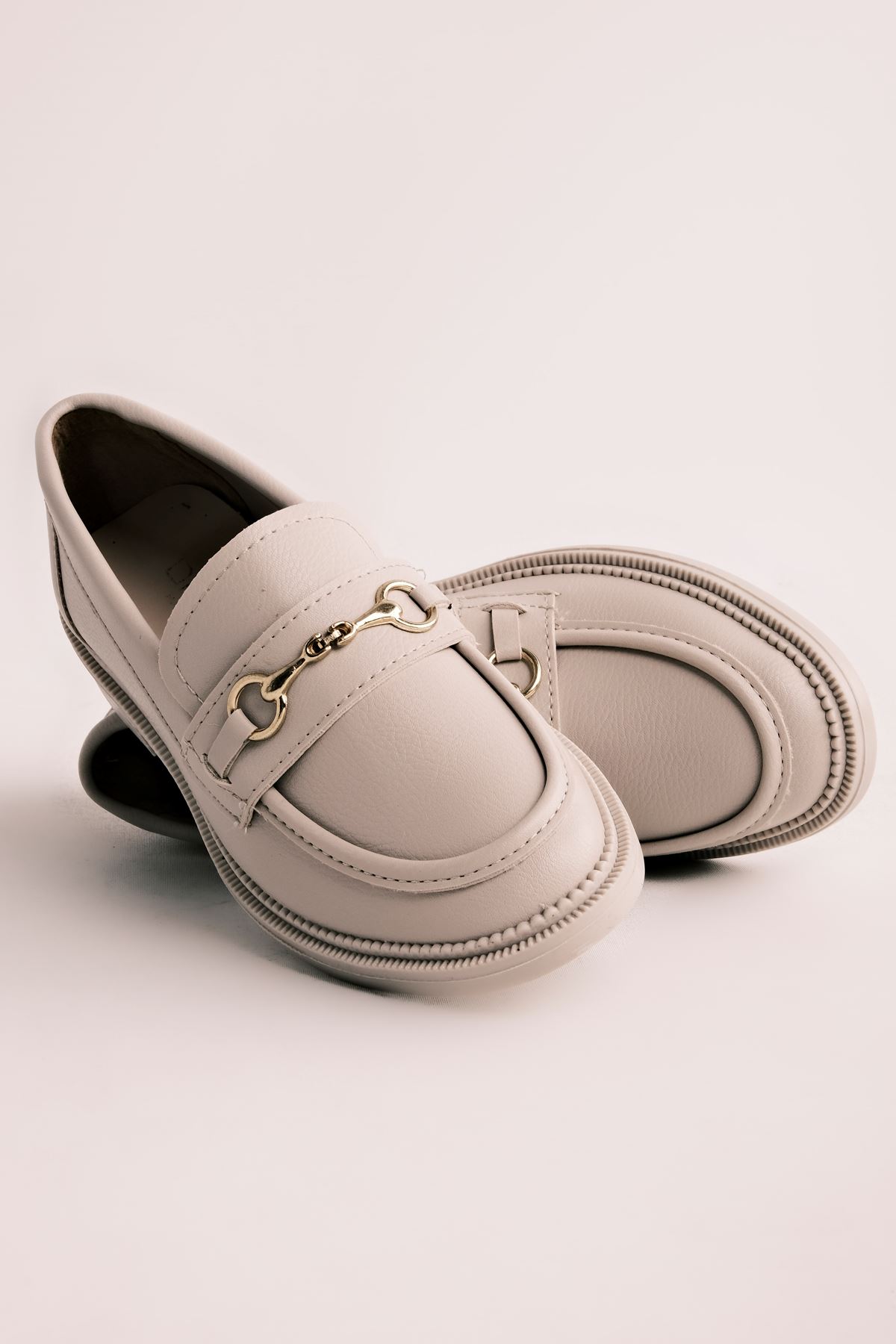 Aniston Kadın Günlük Ayakkabı Metal Detay-Krem
