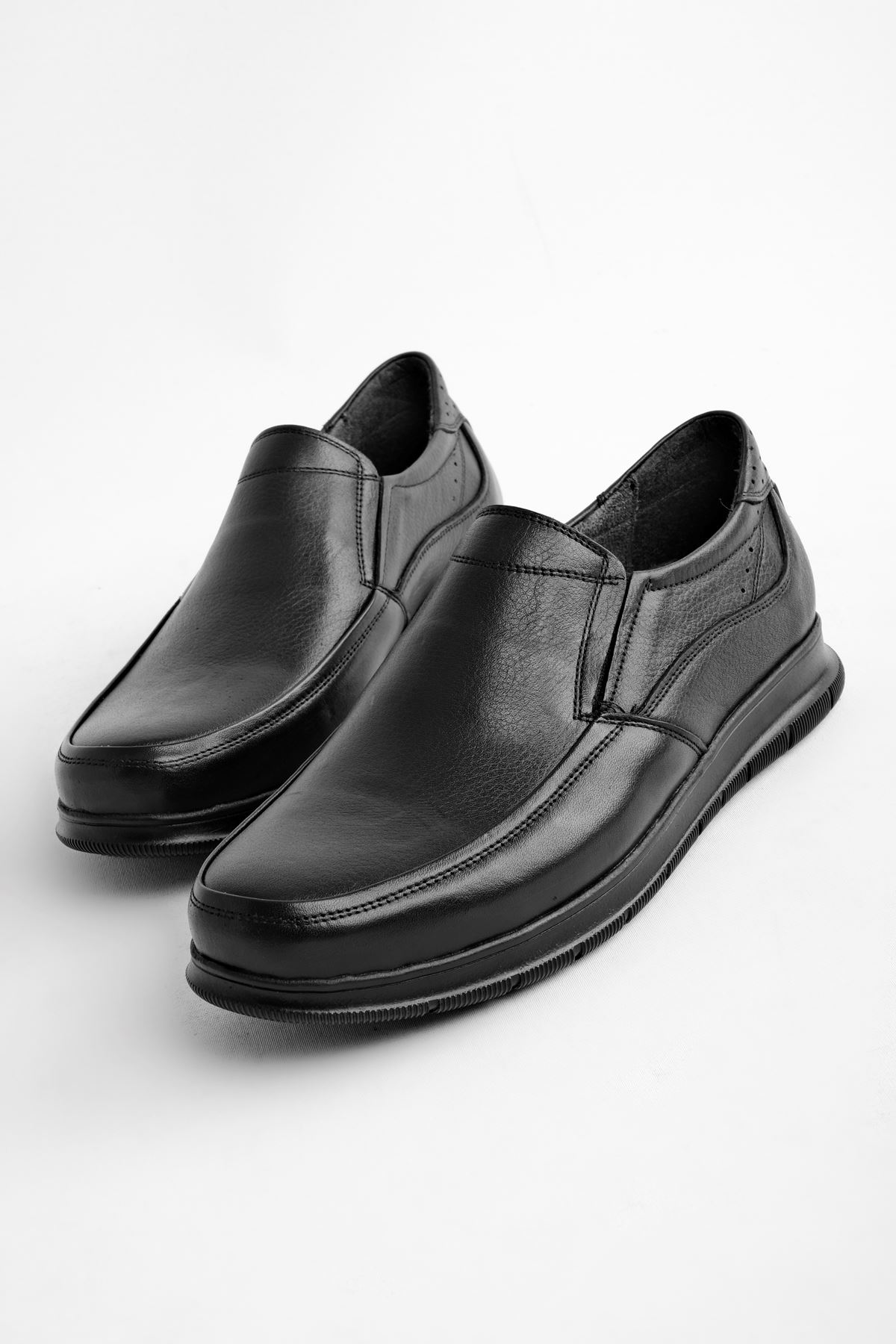 Daivid Erkek Hakiki Deri Günlük Ayakkabı-siyah