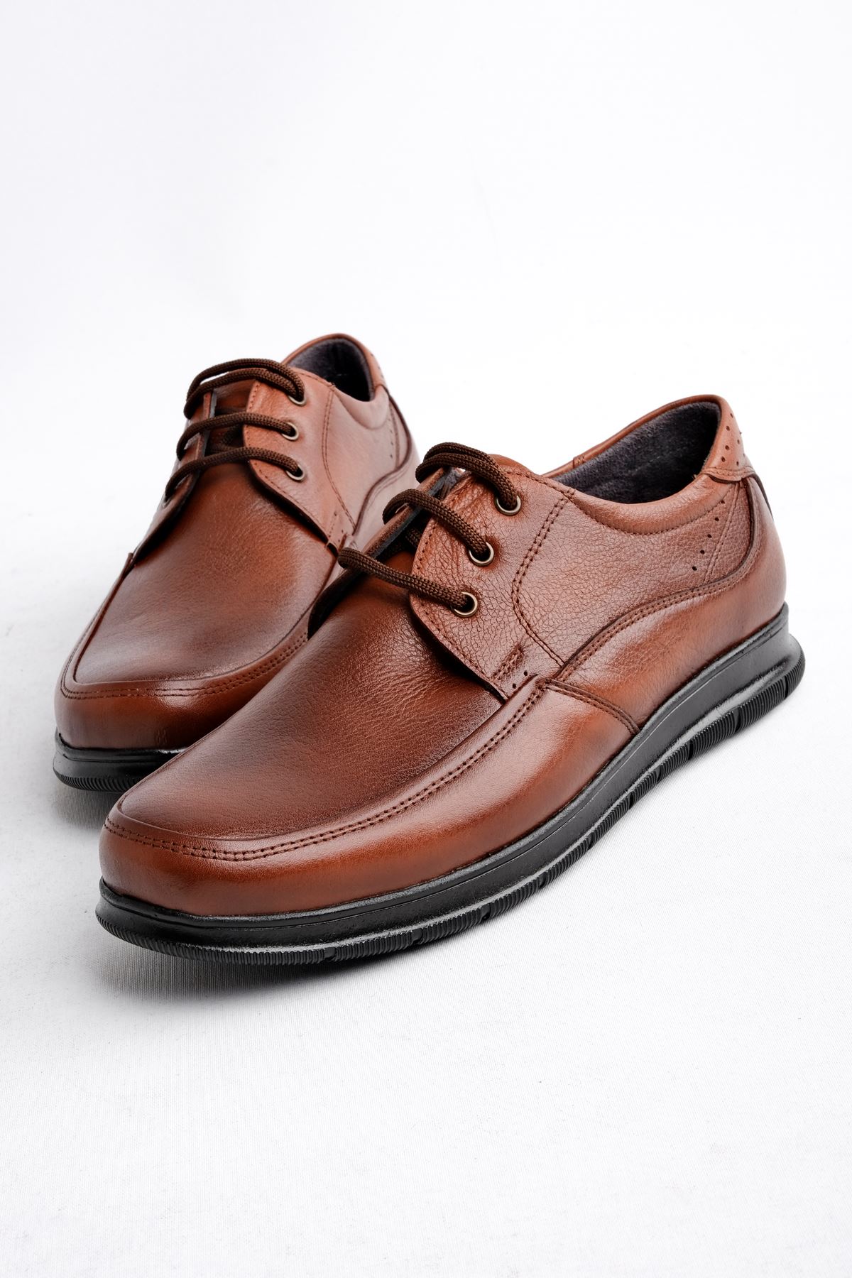 Tegan Erkek Hakiki Deri Klasik Ayakkabı-Kahverengi