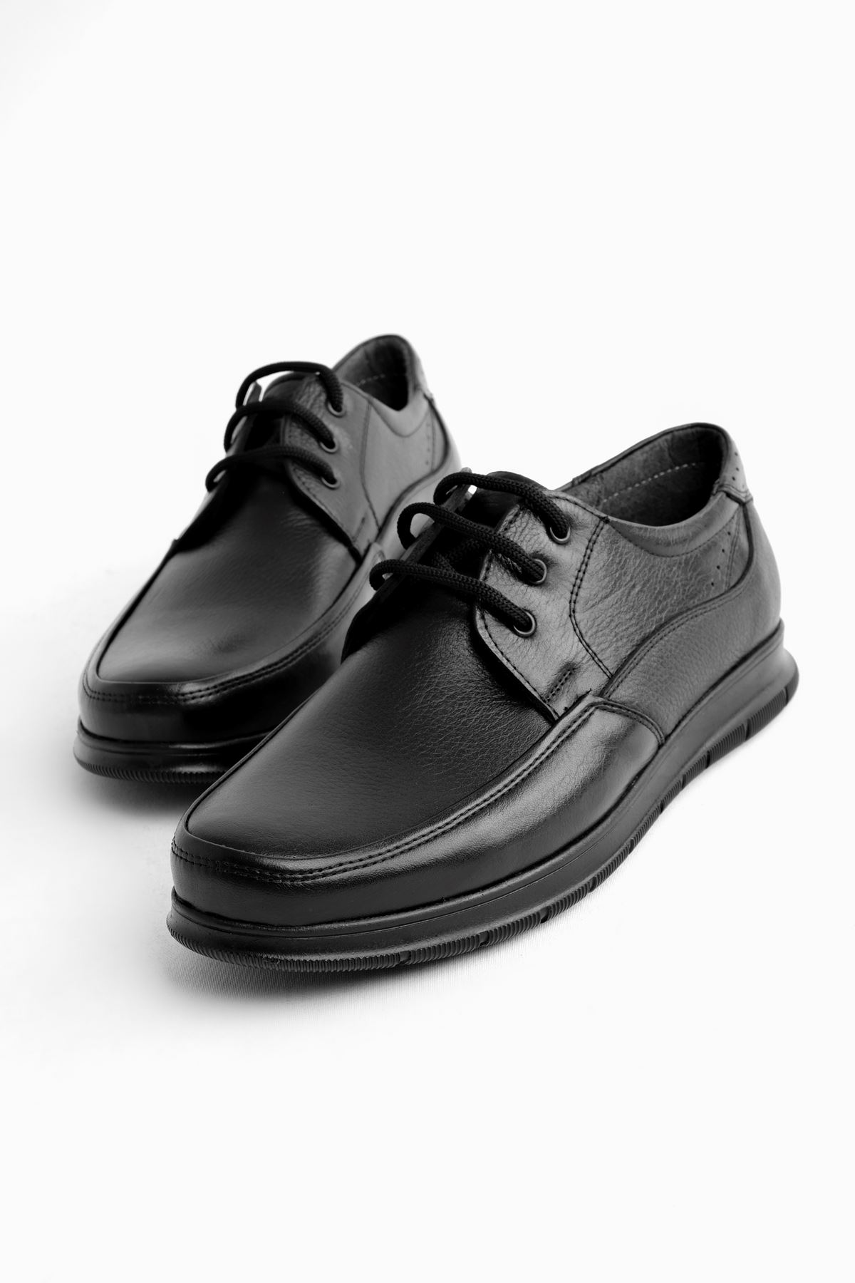 Tegan Erkek Hakiki Deri Klasik Ayakkabı-siyah