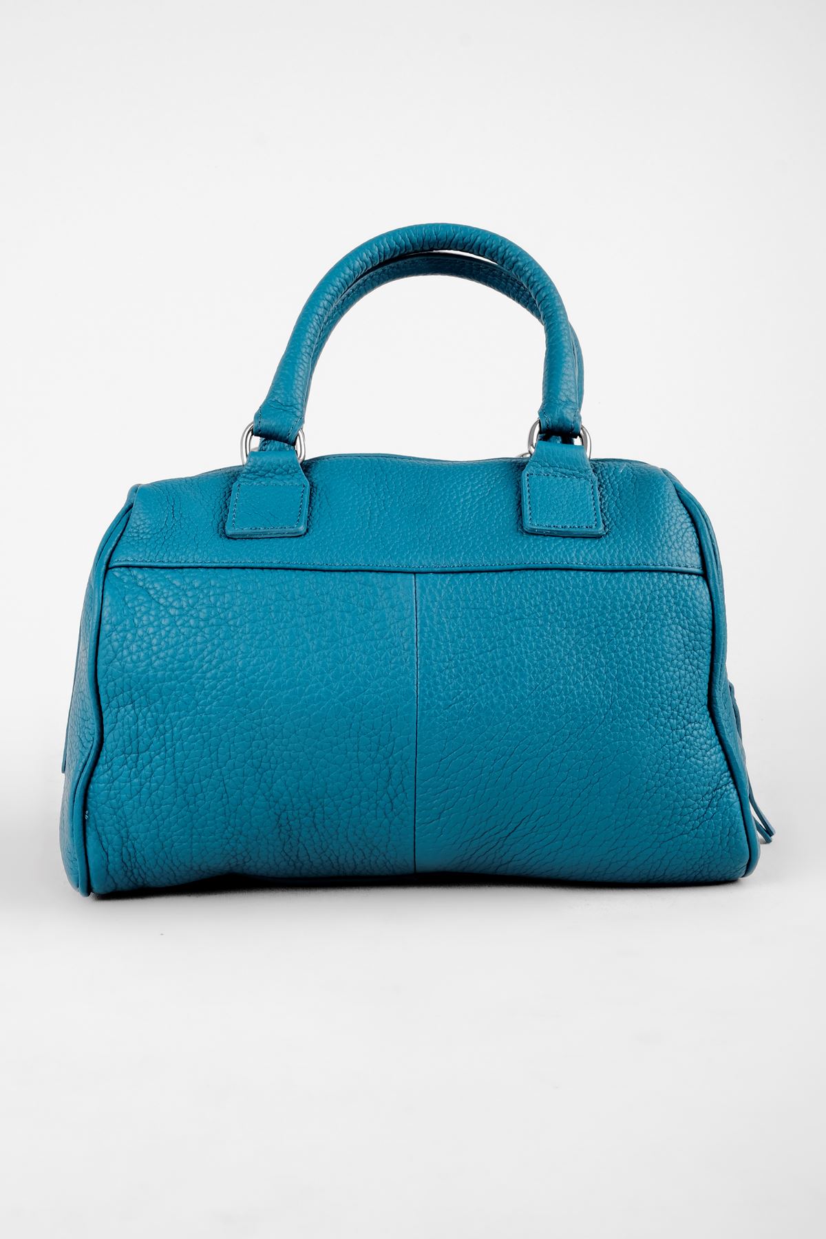 Kadın Hakiki Deri El Çanatsı Bavul Model-Petrol Mavi
