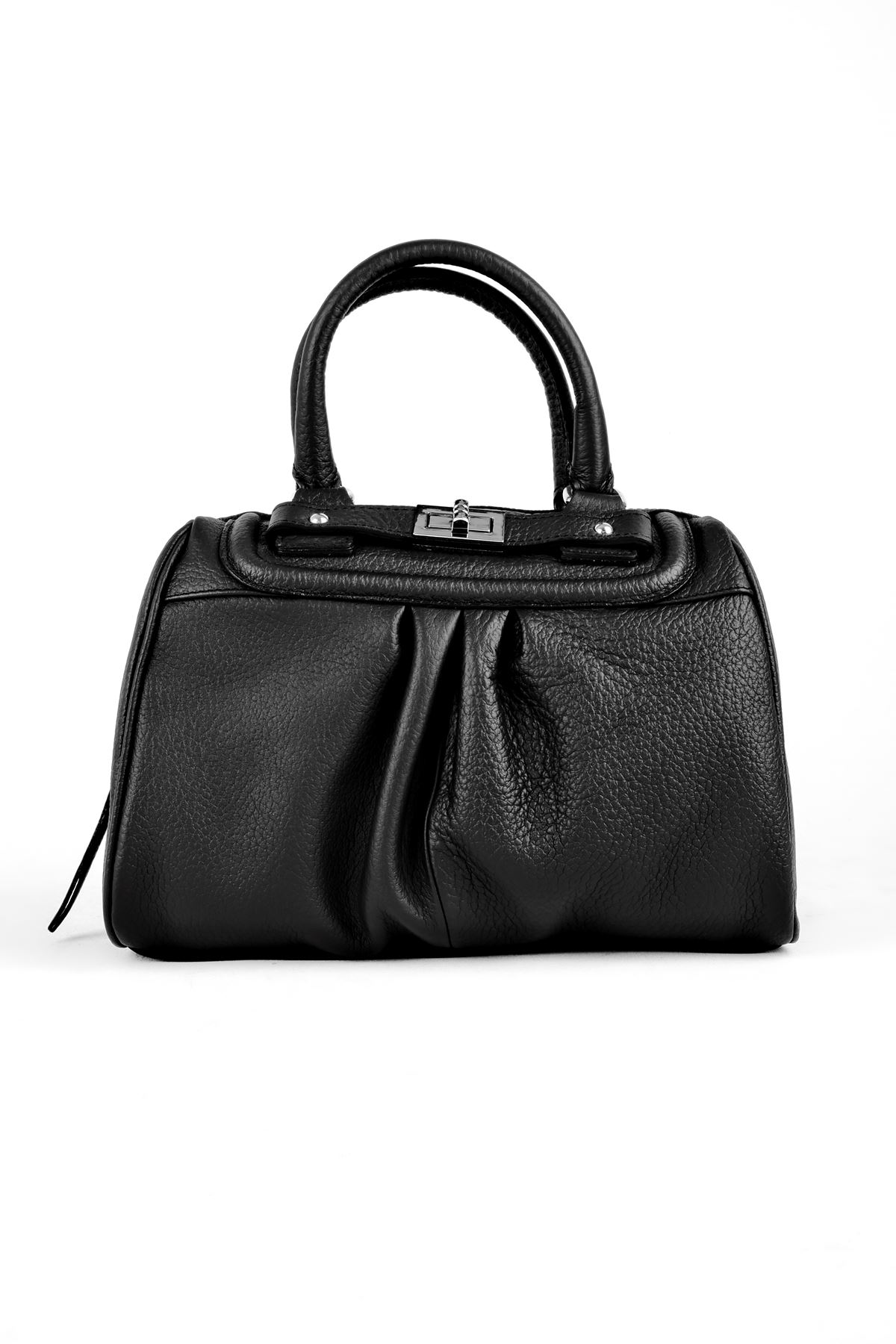 Kadın Hakiki Deri El Çanatsı Bavul Model-siyah