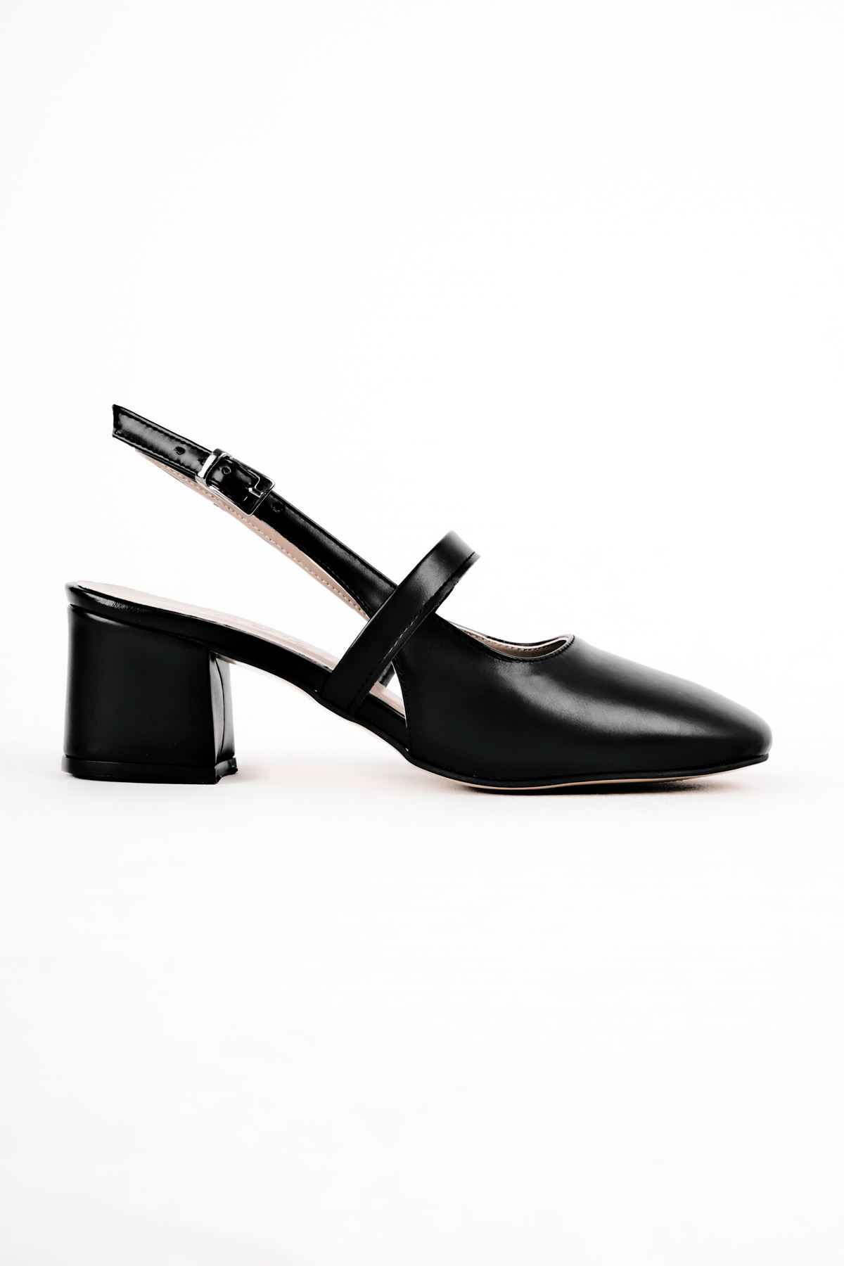 Biana Kadın Topuklu Ayakkabı Bant Detaylı-siyah