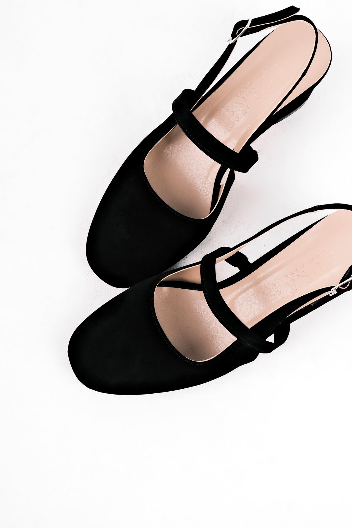 Biana Kadın Topuklu Ayakkabı Bant Detaylı-S.Siyah