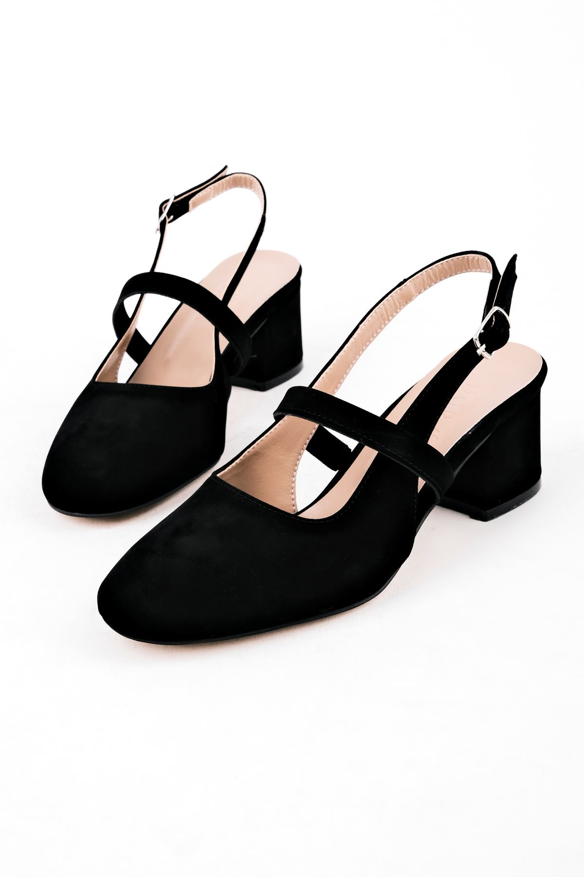 Biana Kadın Topuklu Ayakkabı Bant Detaylı-S.Siyah