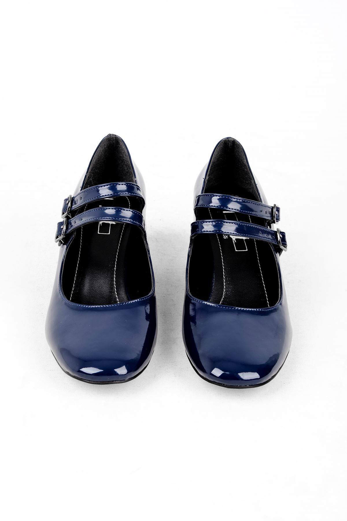 Joanne Kadın Topuklu Ayakkabı İki Tokalı Vintage-R.Lacivert
