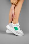 Wheat Kadın Spor Ayakkabı Süet Detaylı-Yeşil