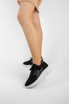 Wheat Kadın Spor Ayakkabı Süet Detaylı-siyah