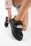 Long Kadın Spor Ayakkabı Çıkarılabilir İnci Detaylı-siyah