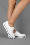 Neel Kadın Günlük Ayakkabı Parlak Şerit Detaylı-beyaz