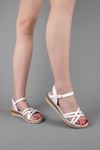 Glenn Kadın Çapraz Bantlı Sandalet-beyaz