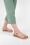 Jadon Kadın Büzgü Detaylı Sandalet-Nude