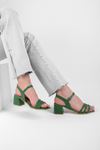 Kadın Biyeli Klasik Topuklu Ayakkabı-Yeşil