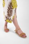 Jadon Kadın Büzgü Detaylı Sandalet-Camel