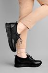 Agnes Kadın Detaşlı Bağcıklı Spor Ayakkabı-siyah