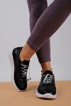 Kadın Spor Ayakkabı Hakiki Deri-Siyah Beyaz