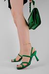 Parilla Kadın Topuklu Ayakkabı Bantlı-Yeşil