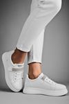 Mila Kadın Spor Ayakkabı Bant Taşlı-beyaz